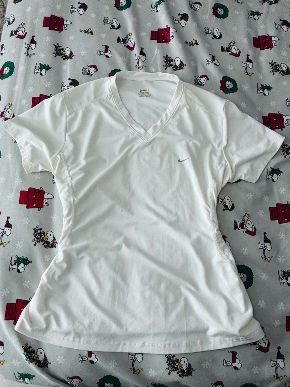 Nike White Women's V-Neck Athletic Tee
